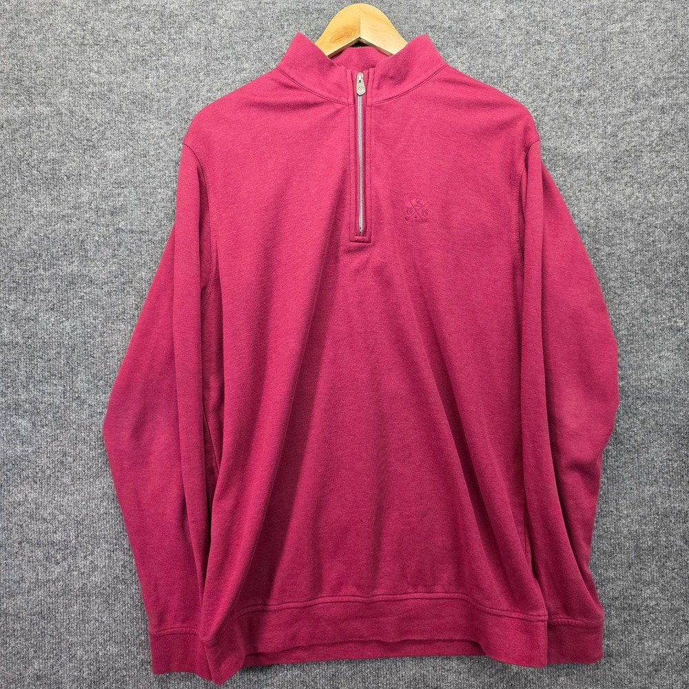Peter Millar Mens‎ Quarter Zip Pullover Coral Pink Size Large Cotton Modal Blend